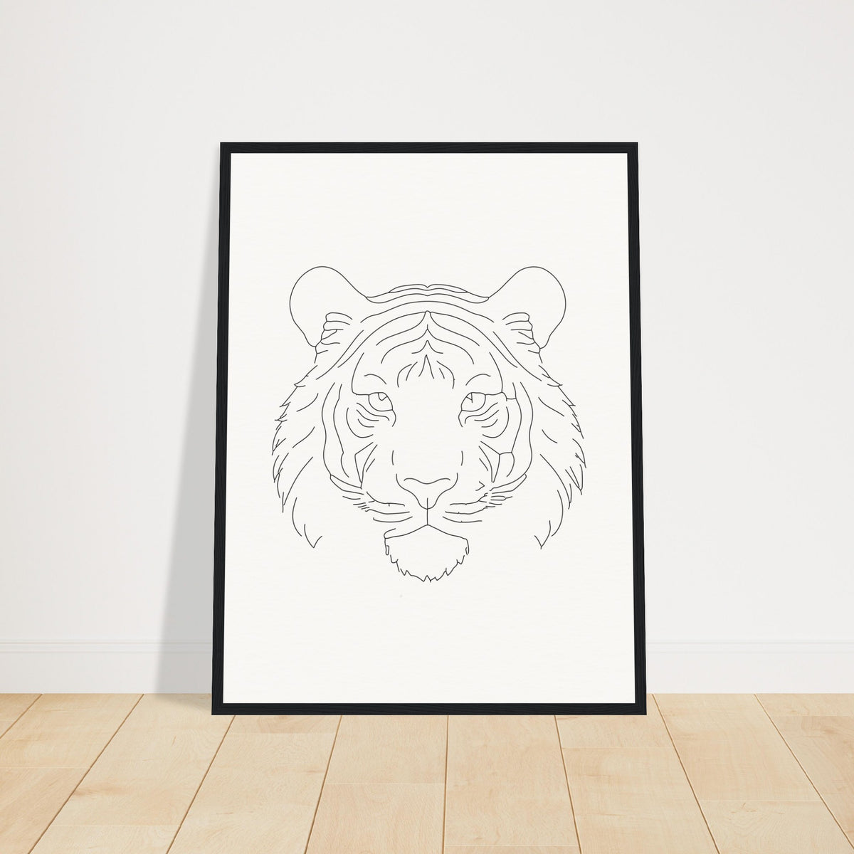 Majestic Lines - The Tiger's Gaze - 45x60 cm 18x24″ Black frame - Wooden Framed Posters