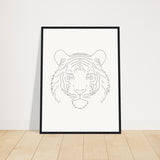 Majestic Lines - The Tiger's Gaze - 45x60 cm 18x24″ Black frame - Wooden Framed Posters