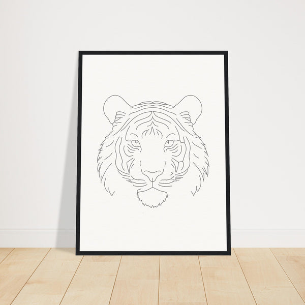 Majestic Lines - The Tiger's Gaze - 45x60 cm 18x24″ Black frame - Wooden Framed Posters