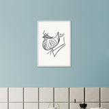 Beard and Bow - A Minimalist Tribute to Style - 50x70 cm 20x28″ White frame - Wooden Framed Posters