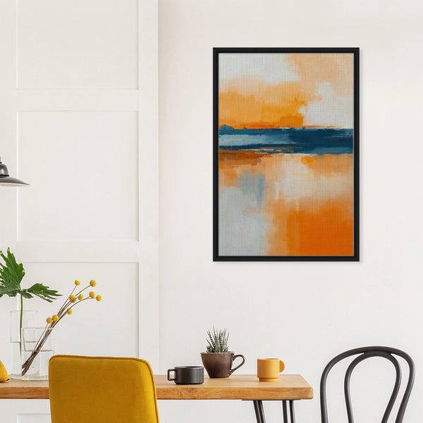 Gift a Bold Horizon – Abstract Framed Canvas - Black frame - Canvas