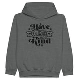 Kindness Courage - Wear Your Heart - Graphite Heather - Kid's Hoodies