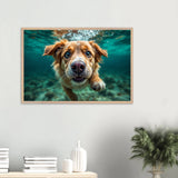 Gift a Smile – Framed Dog Art for Him/Her - Wood frame - Wooden Framed Posters