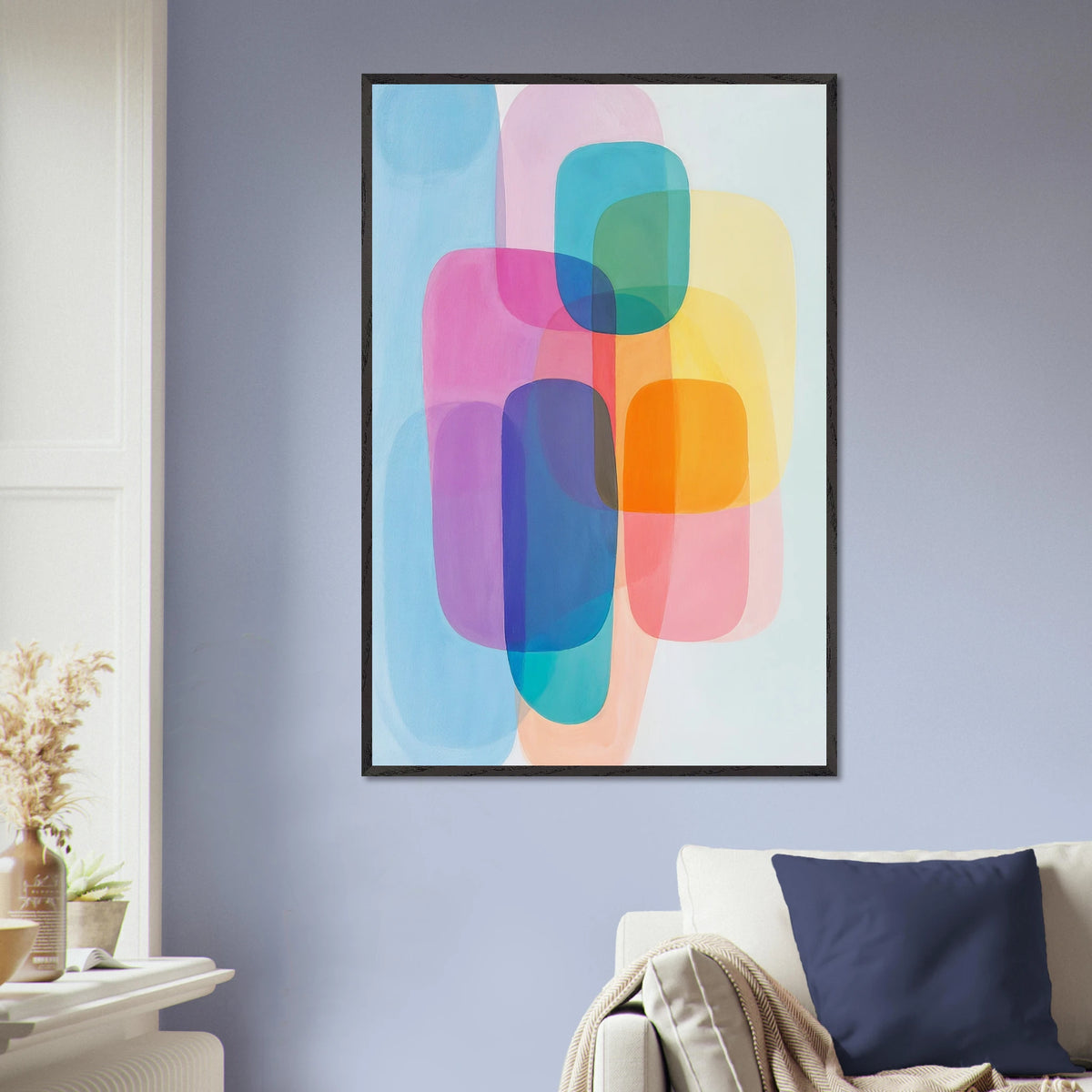 Modern Glow – Color Flow Poster for Creatives - Black frame - Wooden Framed Posters