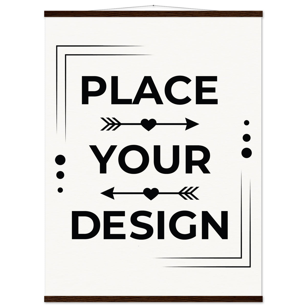 Elevate Your Space - Customizable Premium Matte Paper Poster with Hanger - 75x100 cm 30x40″ Dark wood wall hanger - Wooden Framed Posters