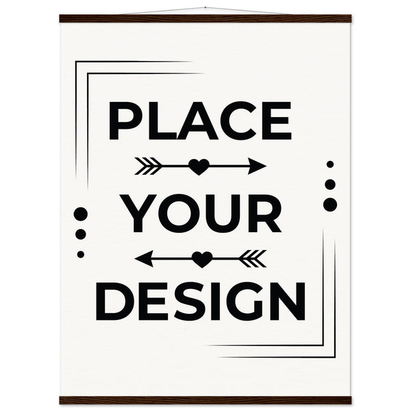 Elevate Your Space - Customizable Premium Matte Paper Poster with Hanger - 75x100 cm 30x40″ Dark wood wall hanger - Wooden Framed Posters