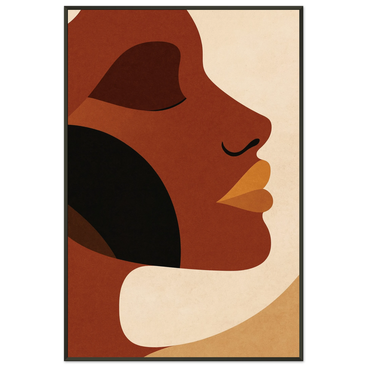 Golden Serenity – Abstract Metal Framed Poster Gift - - Metal Framed Posters