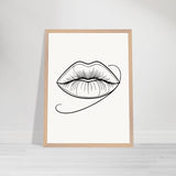 Natural Beauty - Framed Lips Artwork on Matte Paper - 45x60 cm 18x24″ Wood frame - Wooden Framed Posters