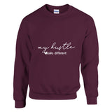 Diverse Endeavors - My Hustle Looks Different Apparel - Maroon - Crewneck Sweatshirts