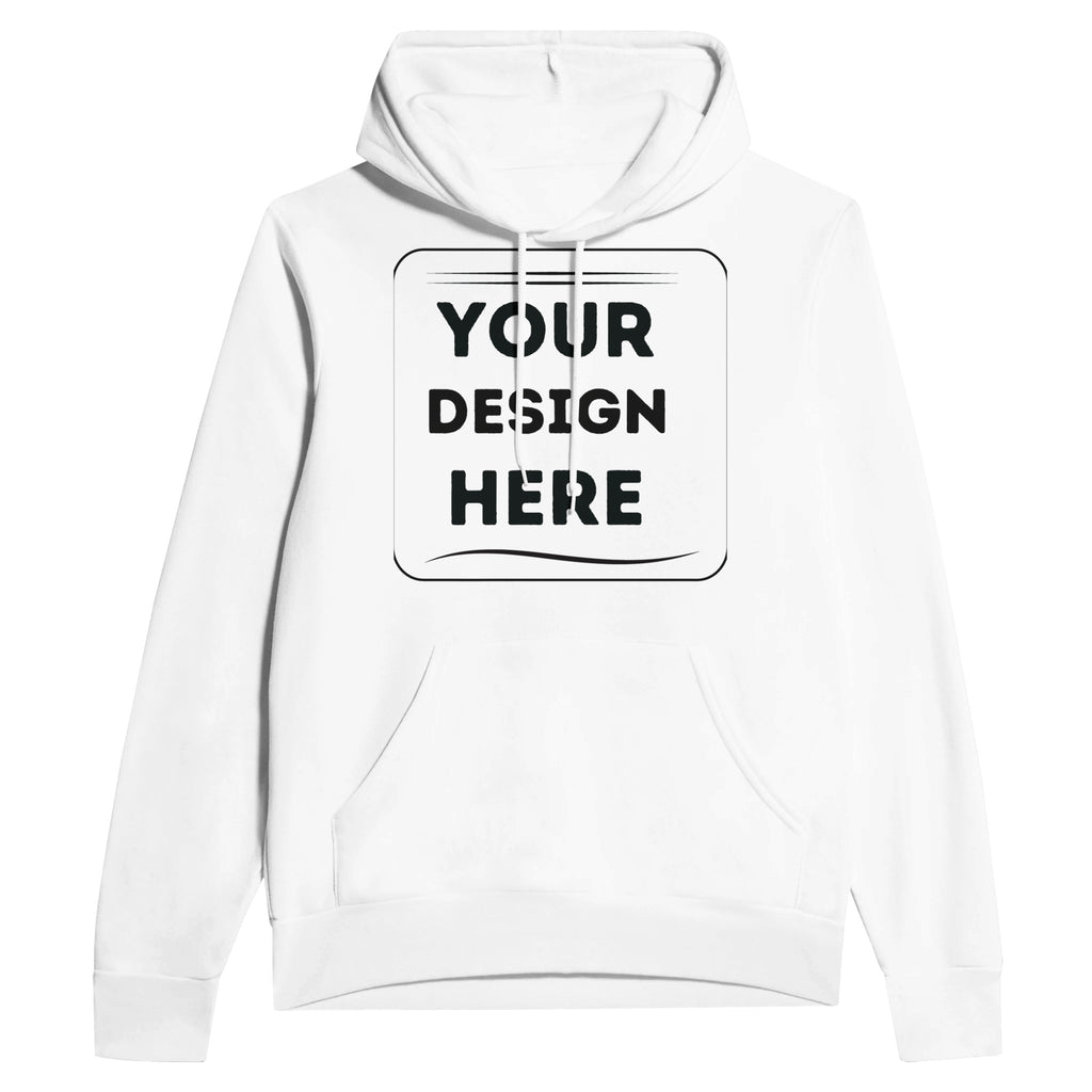 Perfect Fit - Ribbed-Knit Customizable Unisex Pullover Hoodie - White - Pullover Hoodies