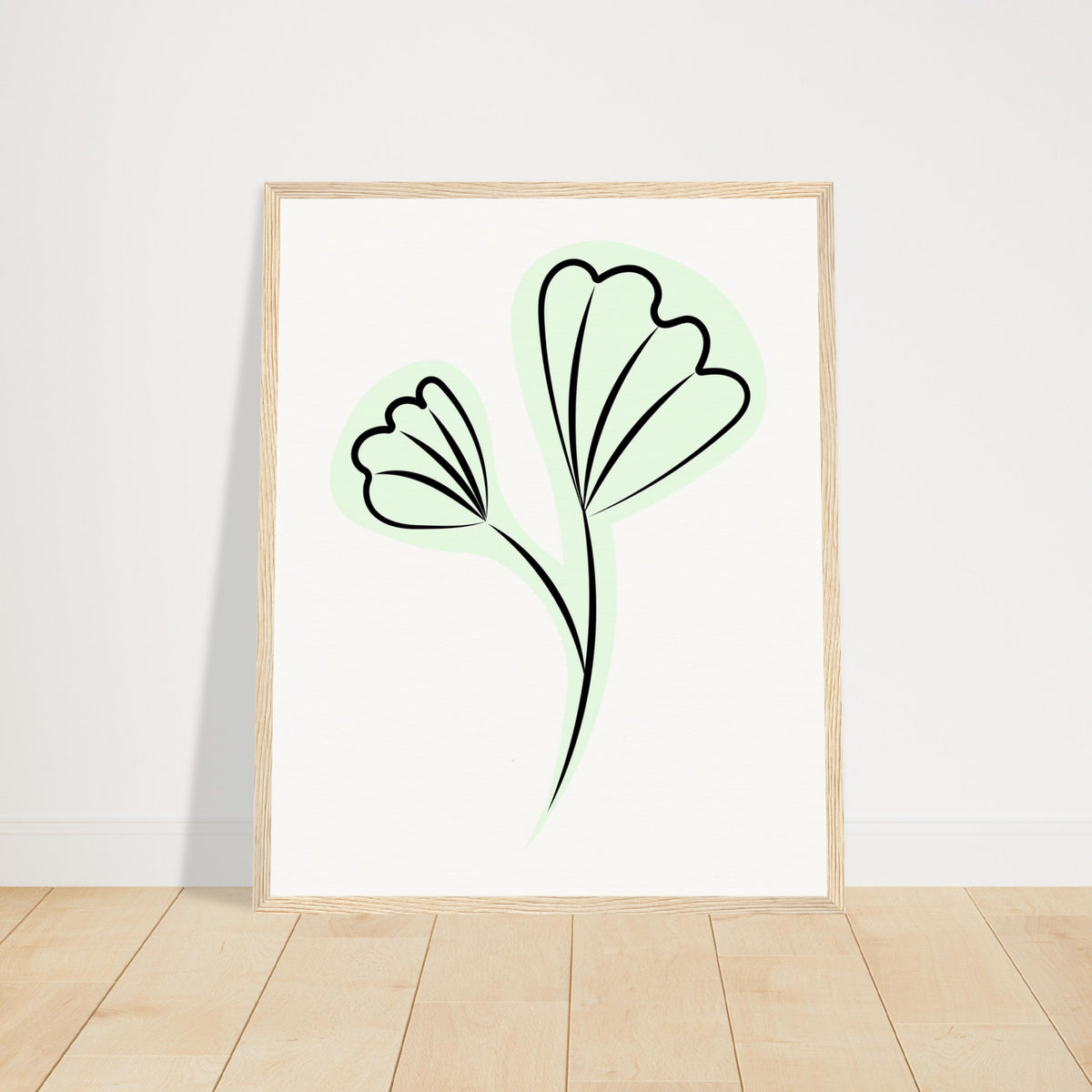 Elegant Floral Essence - Wooden Framed Art - 40x50 cm 16x20″ Wood frame - Wooden Framed Posters