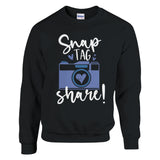 Share Your Story - Snap, Tag, Share Statement Piece - Black - Sweatshirt