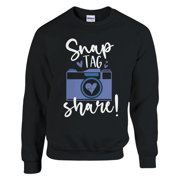 Share Your Story - Snap, Tag, Share Statement Piece - Black - Sweatshirt