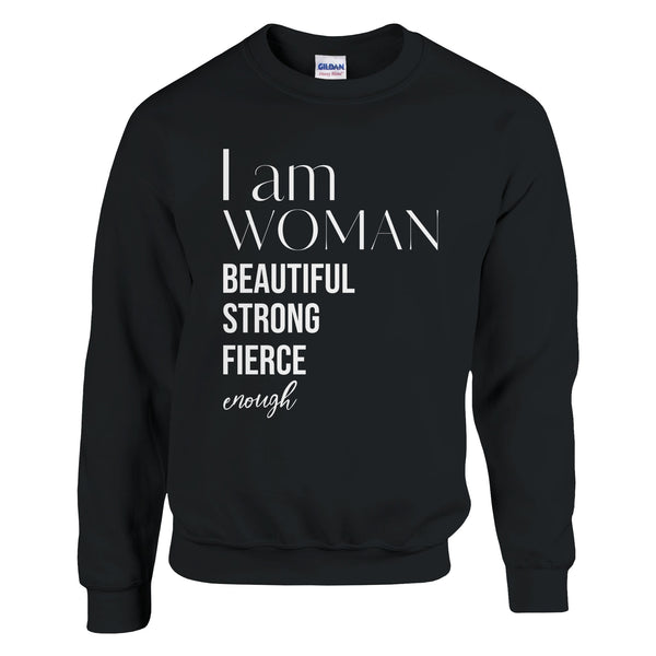 Fierce Femininity - Celebrating Womanhood - Black - Crewneck Sweatshirts