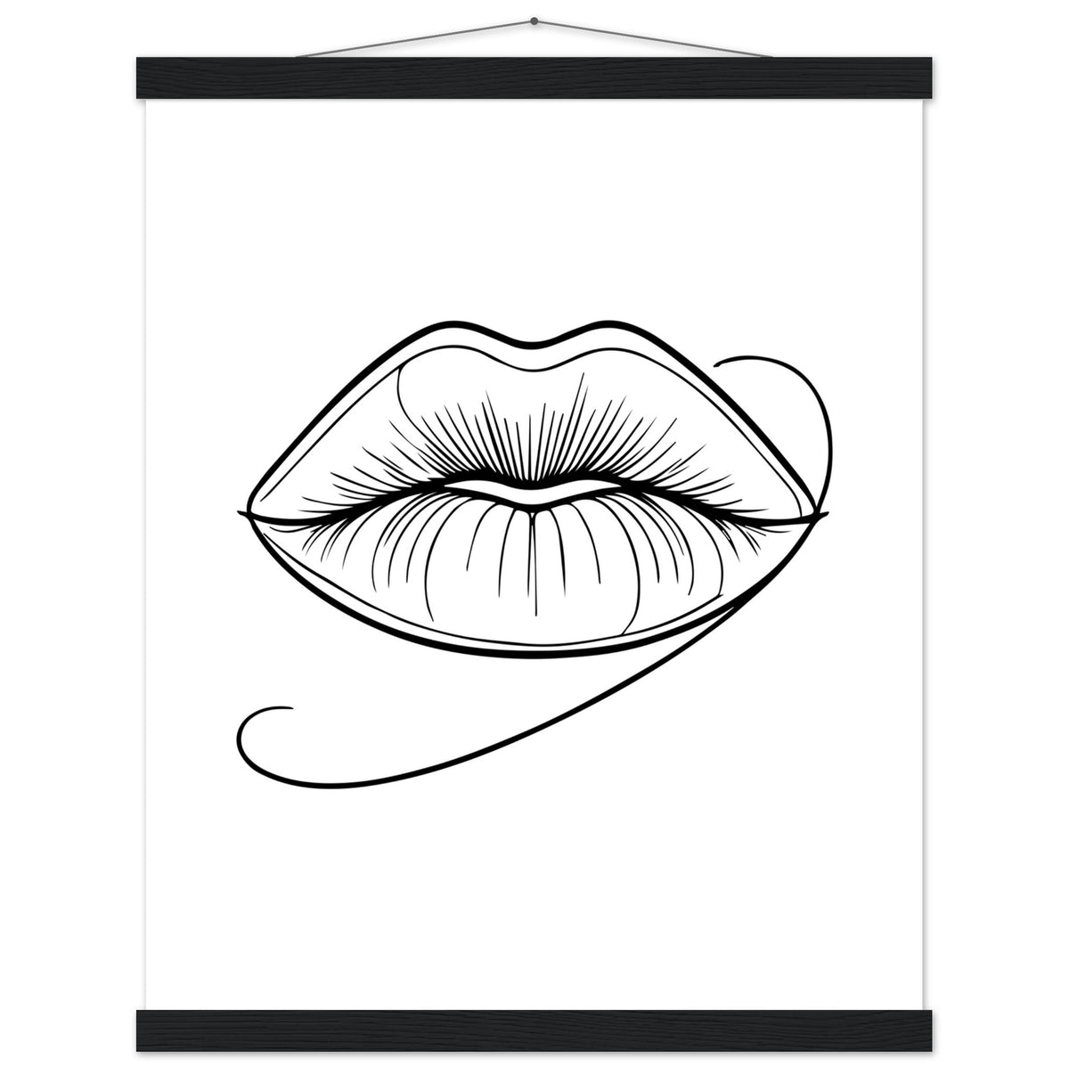 Lips of Expression - Minimalist Art on Premium Poster - 40x50 cm 16x20″ Black wall hanger - Posters With Hanger