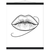 Lips of Expression - Minimalist Art on Premium Poster - 40x50 cm 16x20″ Black wall hanger - Posters With Hanger