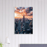 New York Skyline at Sunset - AI Masterpiece - - Framed Posters