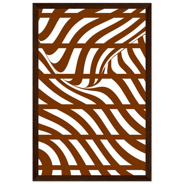 Flowing Lines - Contemporary Wall Art - 28x43 cm XL (11x17″) Dark wood frame - Wooden Framed Posters