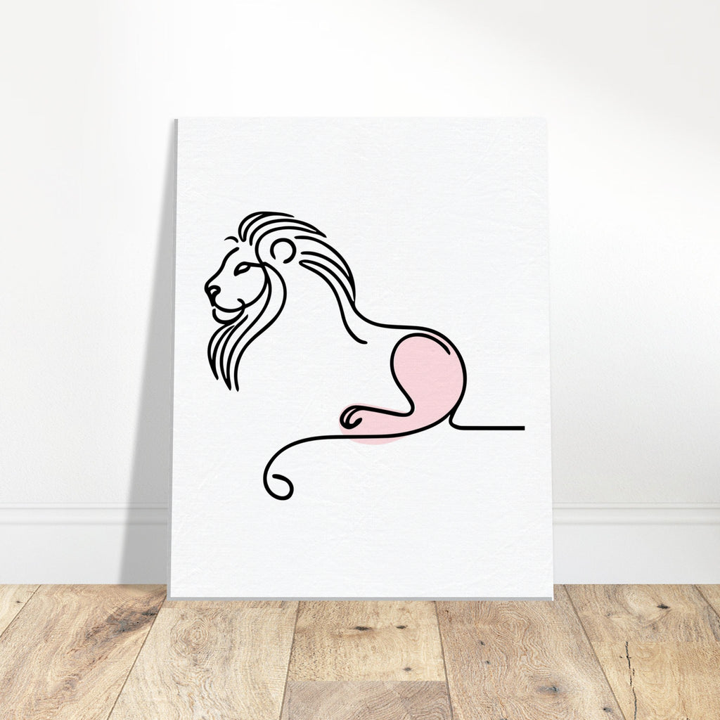 Tranquil Majesty - Minimalist Lion Art - 40x50 cm 16x20″ - Canvas Prints