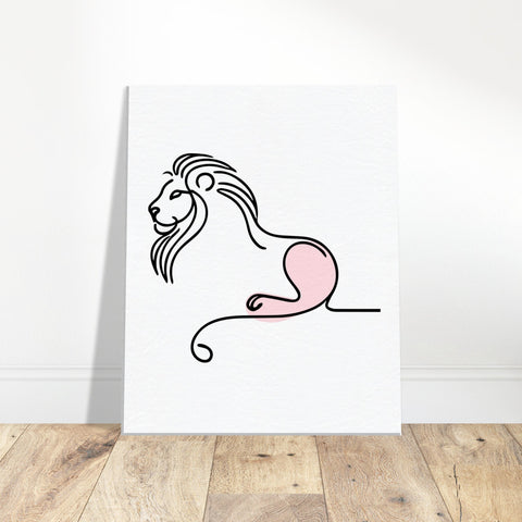 Image of Tranquil Majesty - Minimalist Lion Art