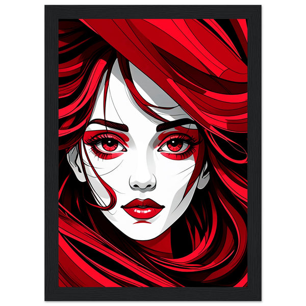 Red Passion - Art That Speaks - A4 21x29.7 cm 8x12″ Black frame - Framed Poster