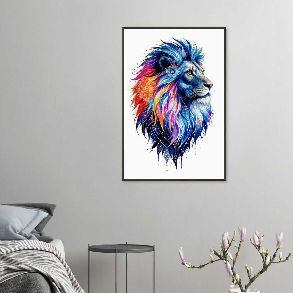 Lion's Heart Memory Art - Vibrant and Bold - 60x90 cm 24x36″ - Metal Framed Posters