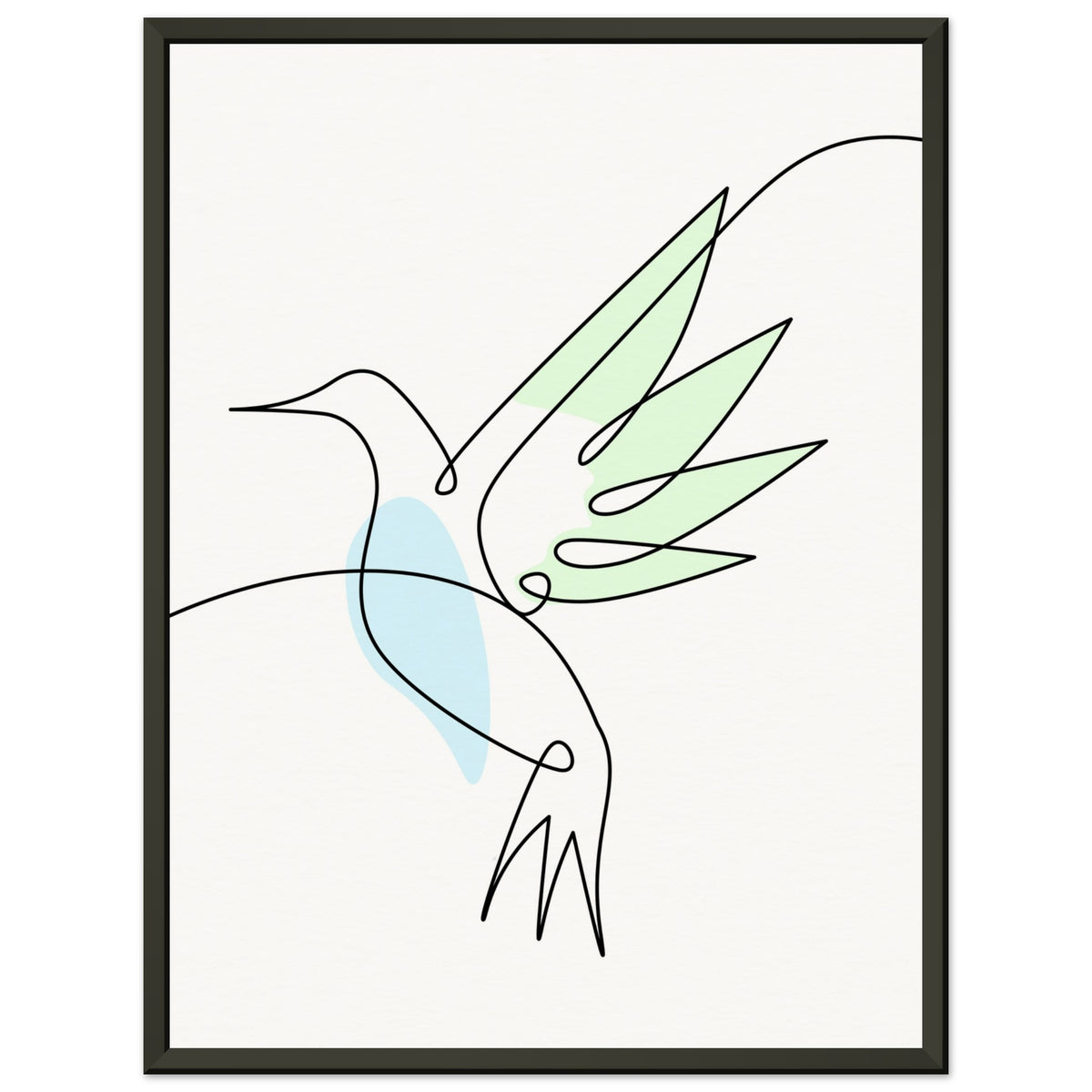 Whispering Wings - Modern Hummingbird Design - 30x40 cm 12x16″ - Metal Framed Posters