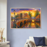 Amsterdam Bridge AI Masterpiece Poster – Gift of Memory - Wood frame - Wooden Framed Posters
