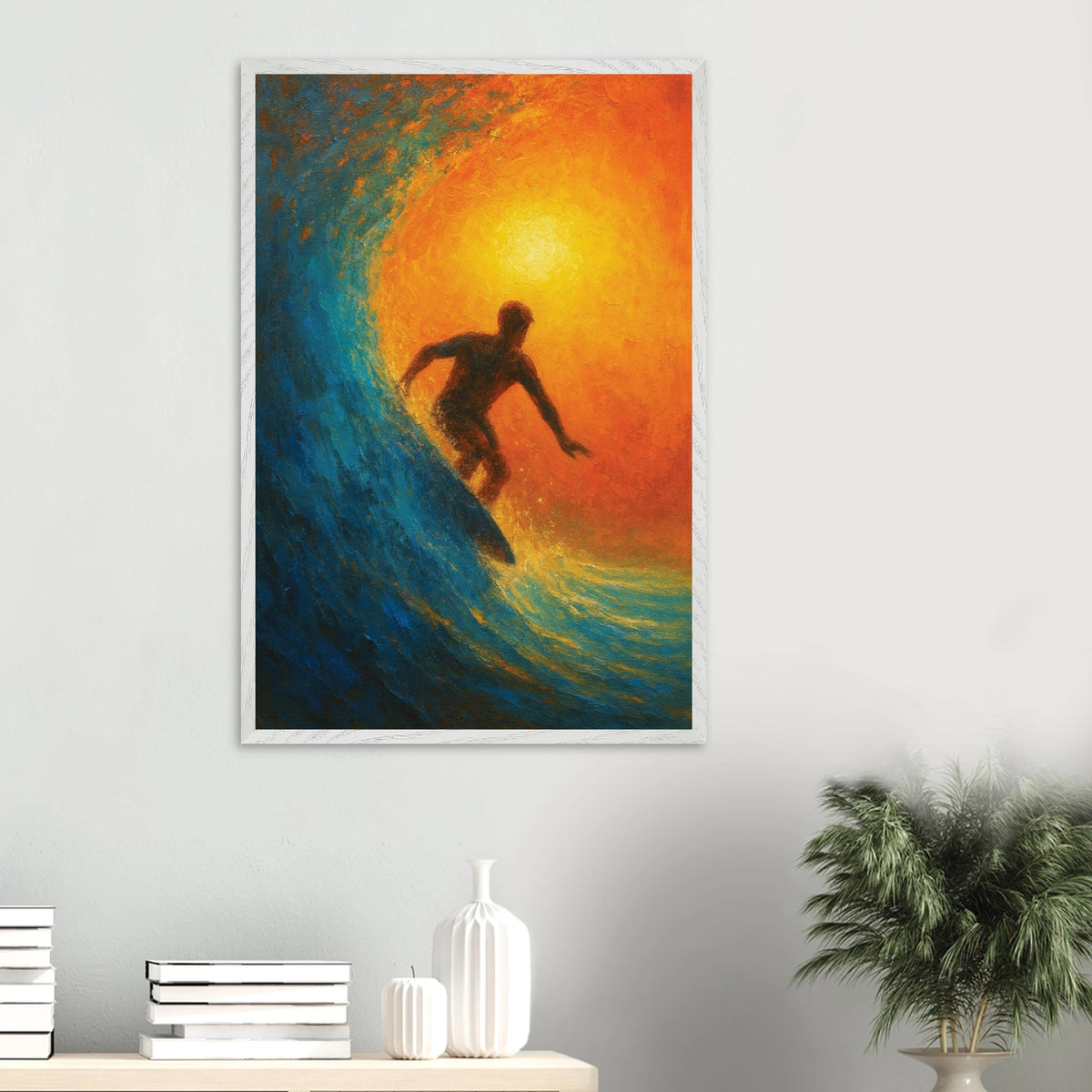 Gift Adventure - Surfer Wooden Framed Poster of Freedom - - Wooden Framed Posters