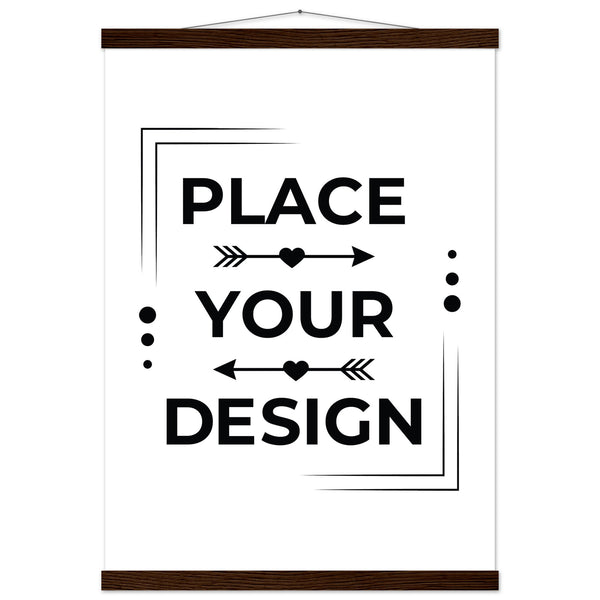 Stunning Art Display - Premium Customizable Poster - A2 (42 x 59.4 cm) Dark wood wall hanger - Posters With Hanger