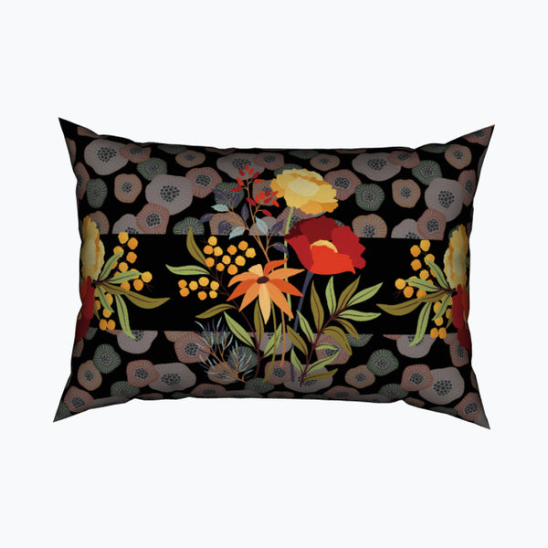 Deep Floral Harmony - Velvet Cushion for a Touch of Luxury - - Cushions