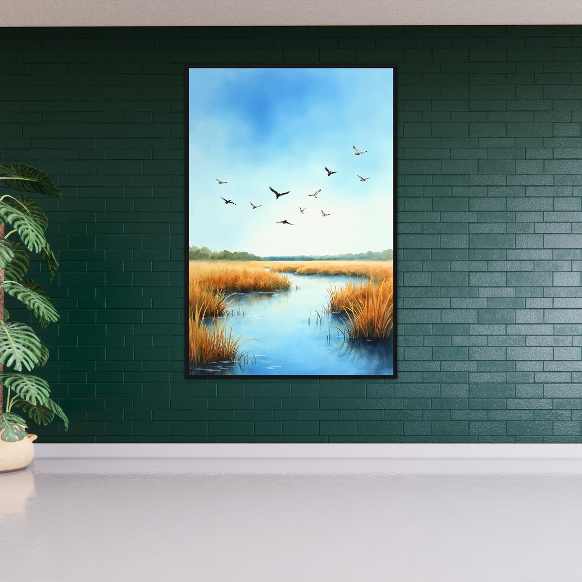 Soaring Over the Marshlands - - Framed Posters