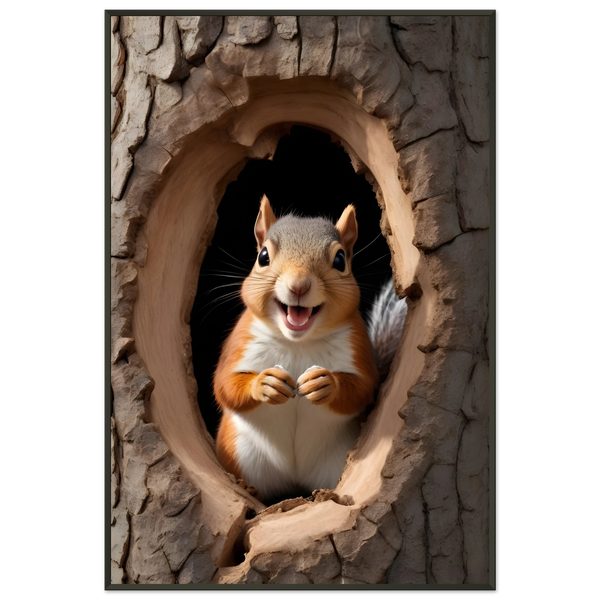 Nutty Grin - Delightful Squirrel Art for Your Home - - Metal Framed Posters