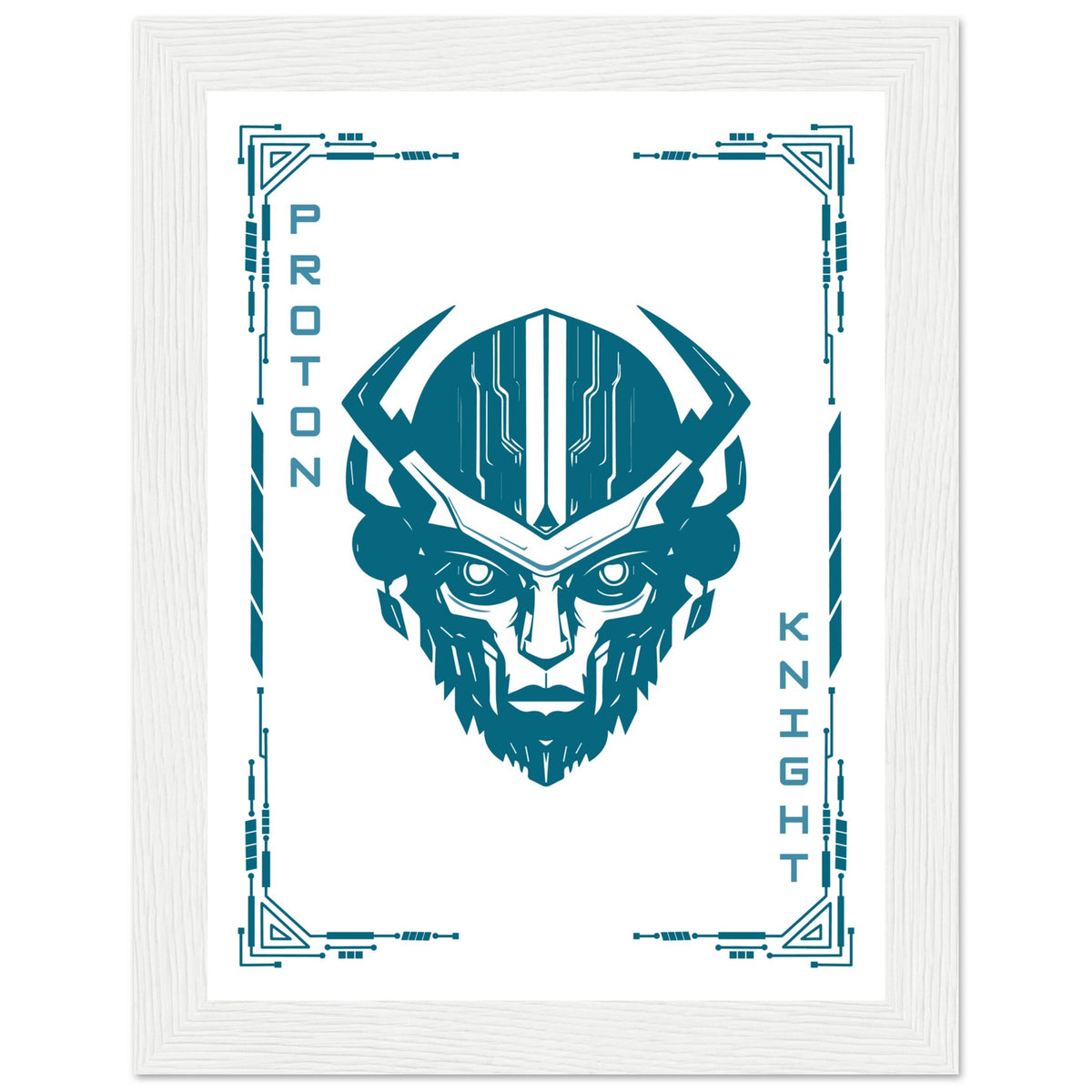 Transform Your Space - "Proton, Neural, Quantum Knights" Poster Set - 15x20 cm 6x8″ White frame Proton Knight - Wooden Framed Posters