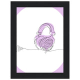 Melodic Moments - Stylish Headphones Print - 13x18 cm 5x7″ Black frame - Framed Prints