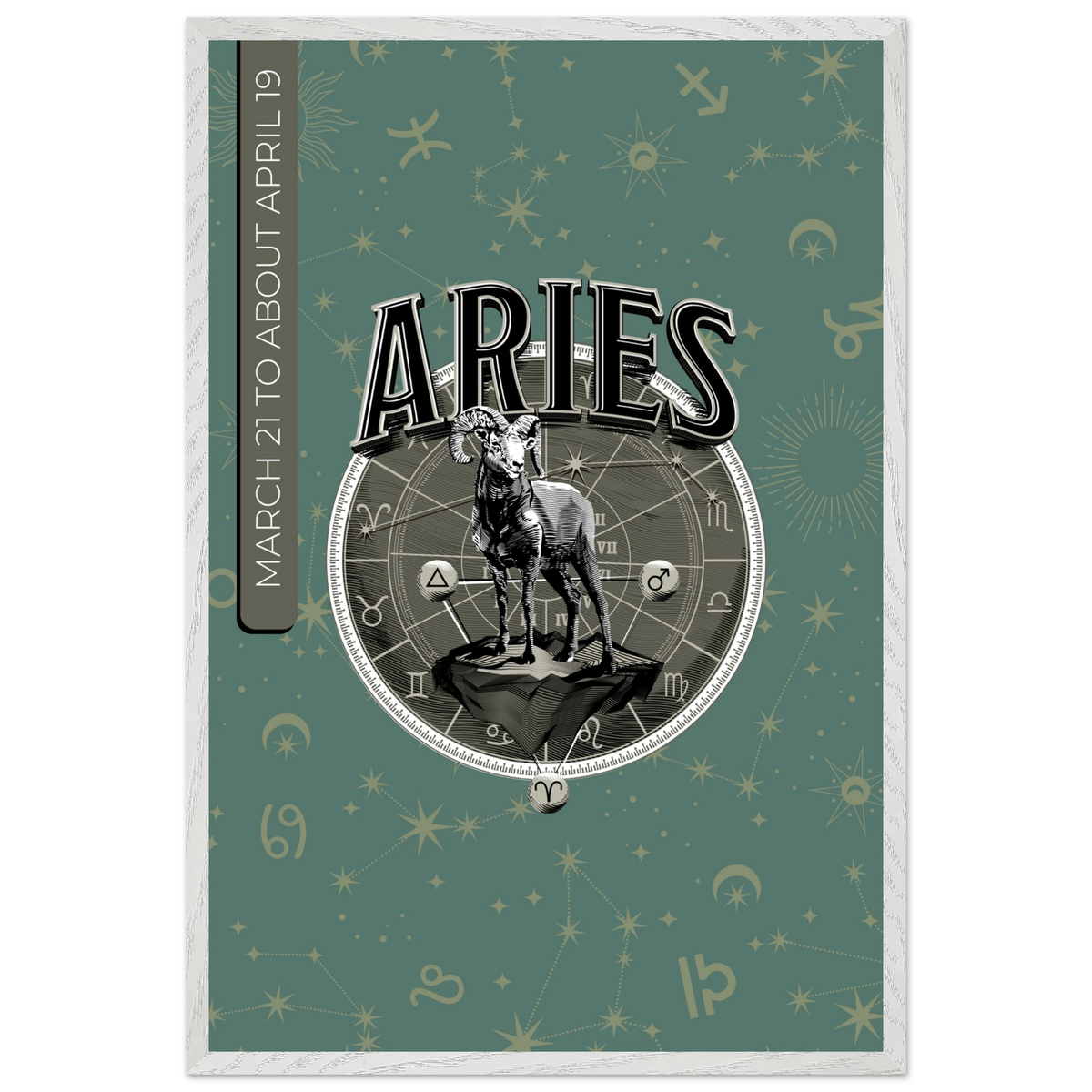 Aries Energy – Metal Wall Art for Birthdays - - Wooden Framed Posters
