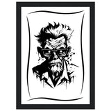 Edgy Artistry - Black and White Character - A4 21x29.7 cm 8x12″ Black frame - Wooden Framed Posters