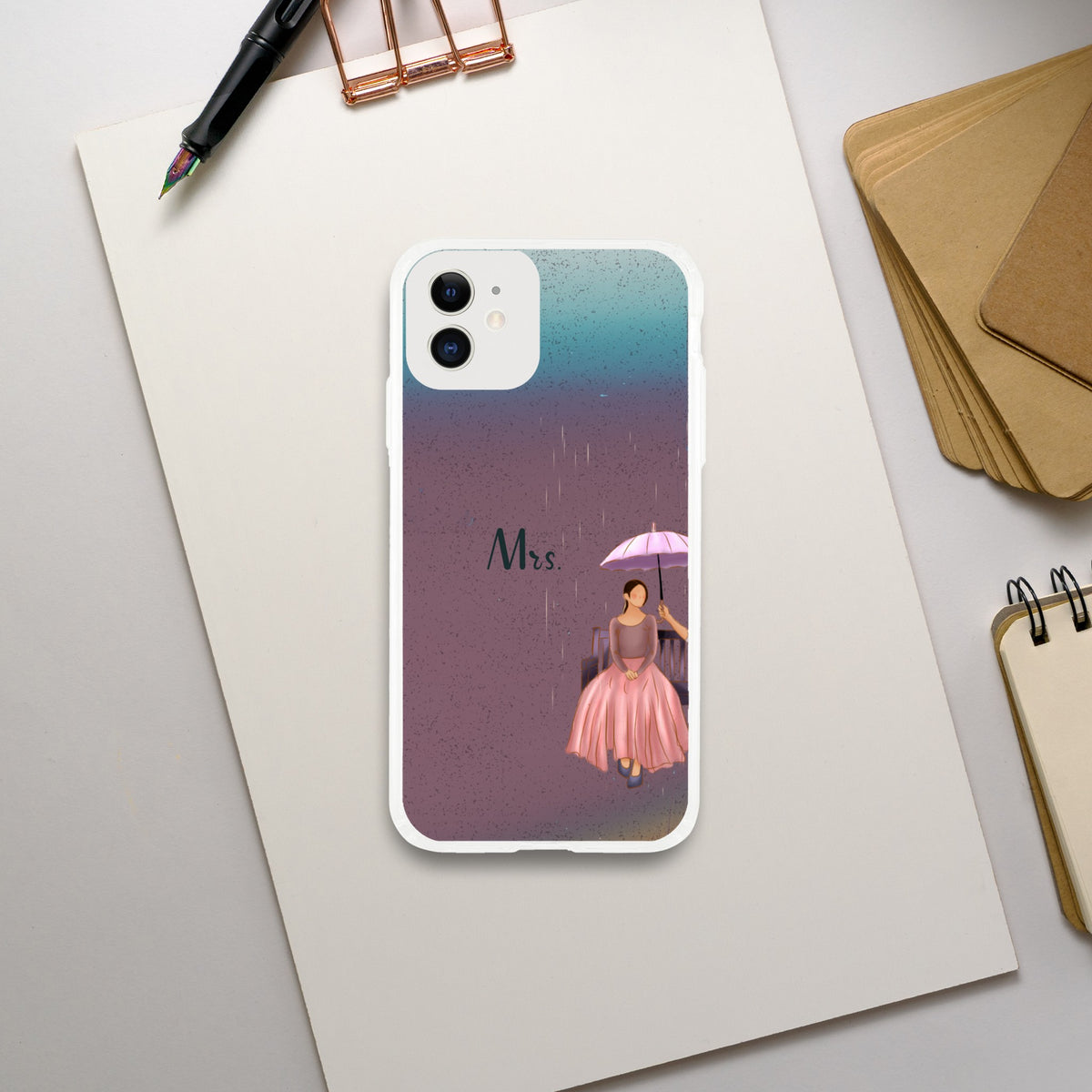 Rainy Romance - Mrs. & Mr. Matching Cases - iPhone 12 Special Case For Mrs - Tech Accessories