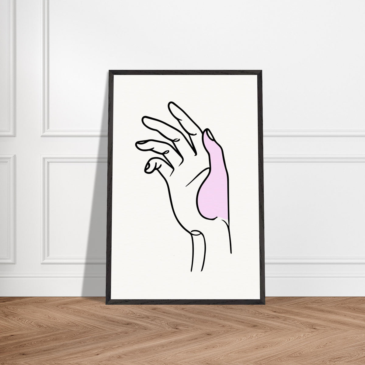 Gentle Expression - Hand Illustration in Premium Frame - - Wooden Framed Posters