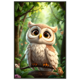 Forest Friend - A Whimsical Owl's Gaze - - Metal Framed Posters