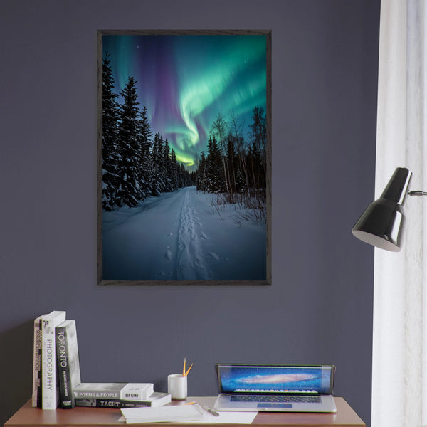 Winter Trail Framed Poster – Gift for Nature Lovers - Black frame - Wooden Framed Posters