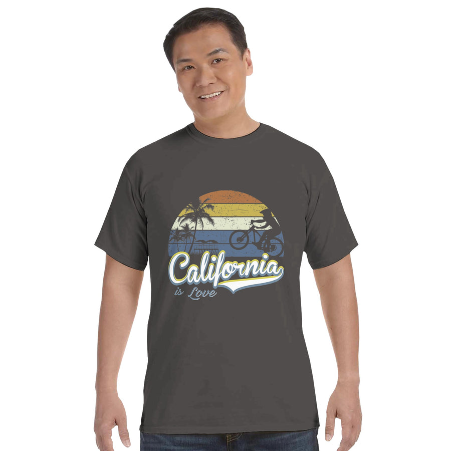 Sunset Cycling in California - Heavyweight Crewneck T-Shirt - pepper - T-shirts