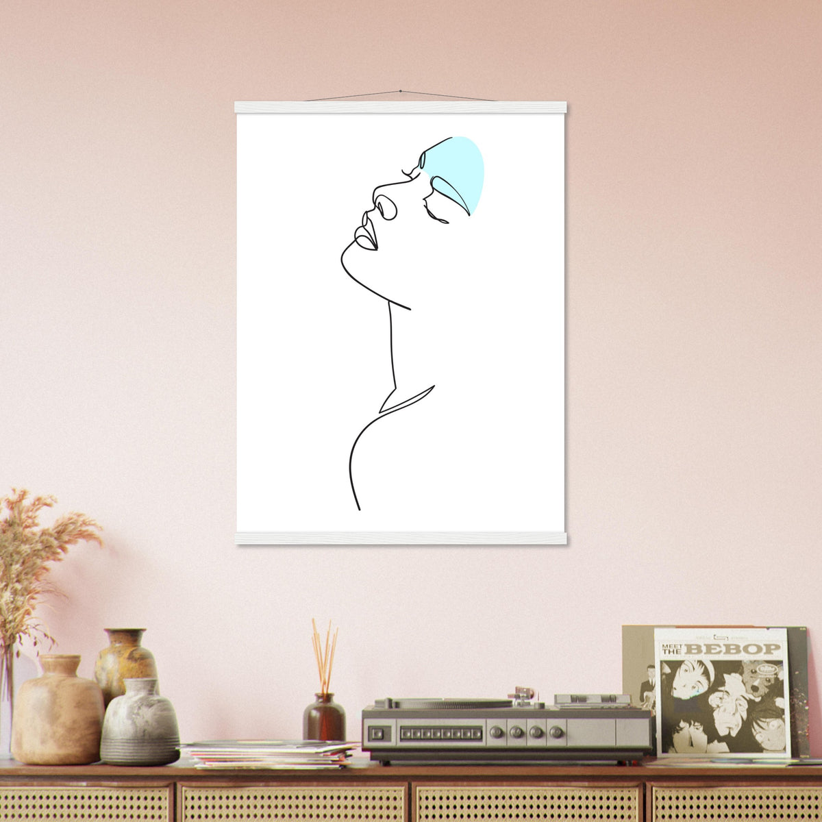 Modern Simplicity - Line Art Poster with Premium Finish - 60x80 cm 24x32″ White wall hanger - Posters With Hanger