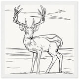 Elegance in Nature - Deer in Line - 30x30 cm 12x12″ White frame - Wooden Framed Posters