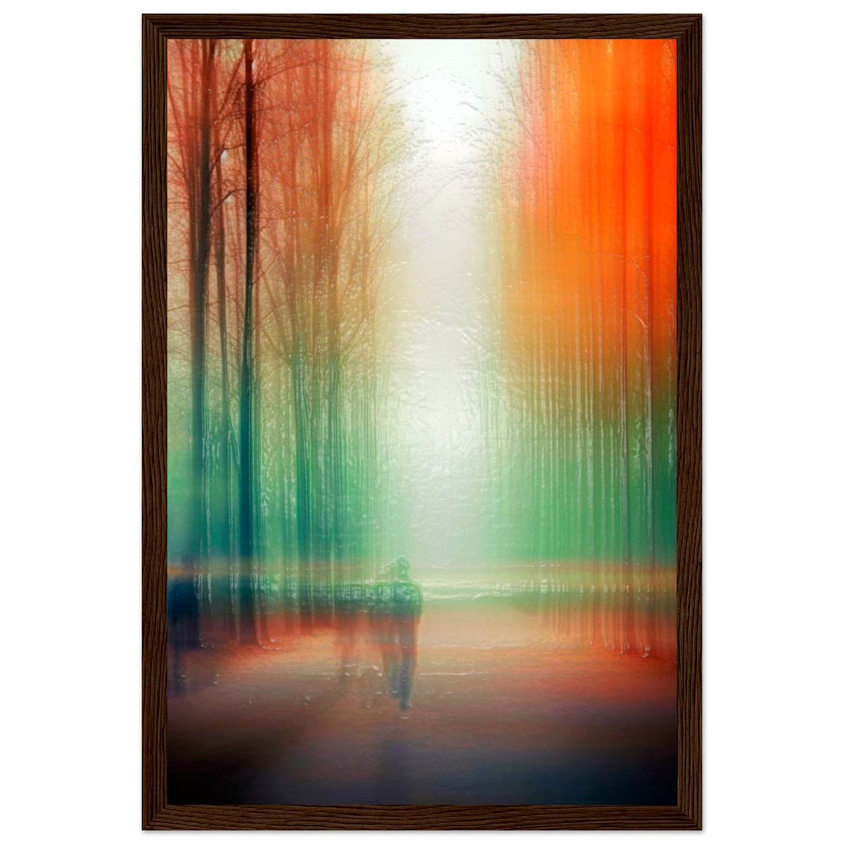 Twilight Walk Through Dreamscape - 30x45 cm 12x18″ Dark wood frame - Wooden Framed Posters