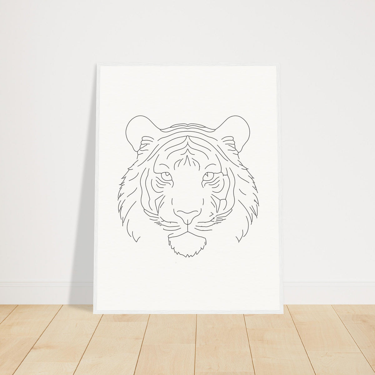 Majestic Lines - The Tiger's Gaze - 60x80 cm 24x32″ White frame - Wooden Framed Posters