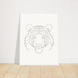 Majestic Lines - The Tiger's Gaze - 60x80 cm 24x32″ White frame - Wooden Framed Posters