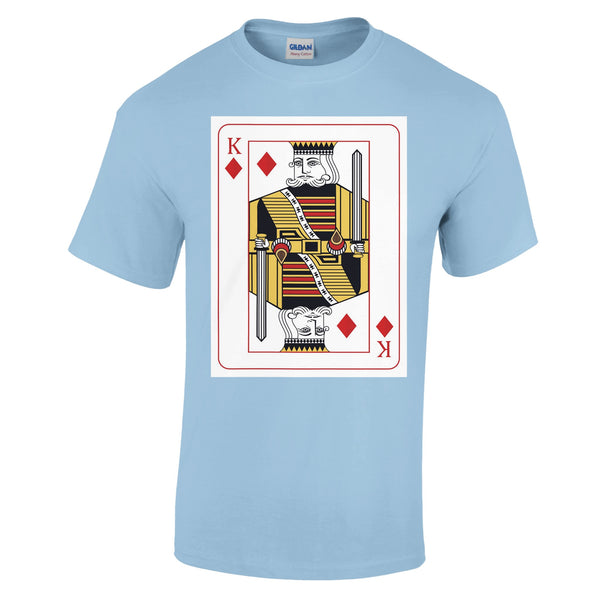 Playing Cards- K- Heavyweight Unisex Crewneck T-shirt - Light Blue M Diamonds - Print Material