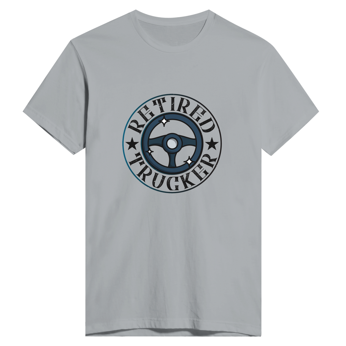 On the Open Road - Retired Trucker Tee - light gray - Print Material