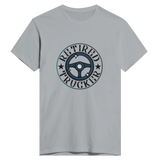 On the Open Road - Retired Trucker Tee - light gray - Print Material